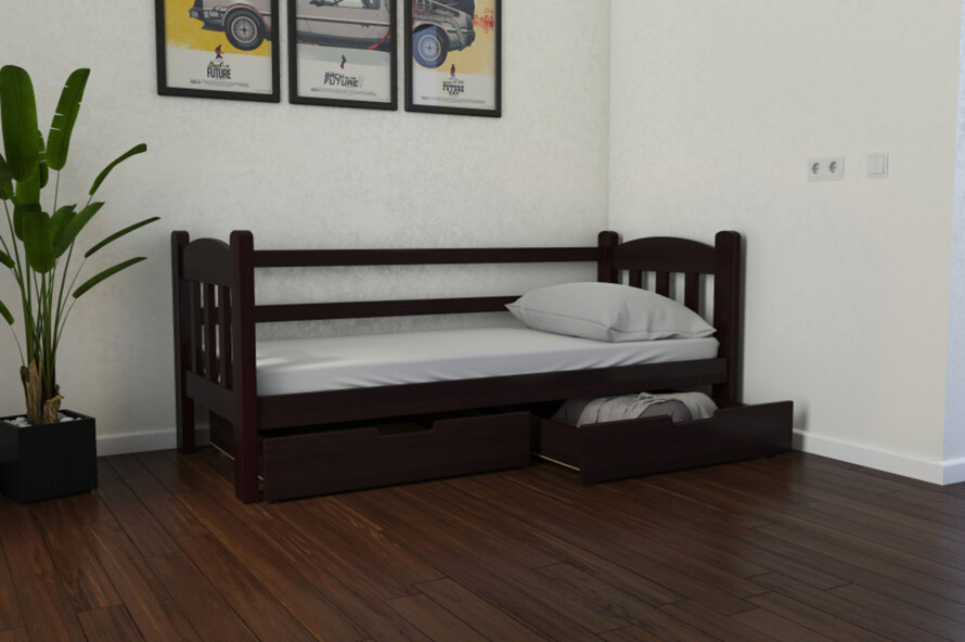 Кровать подростковая с дерева Элли (бук) Тонированный