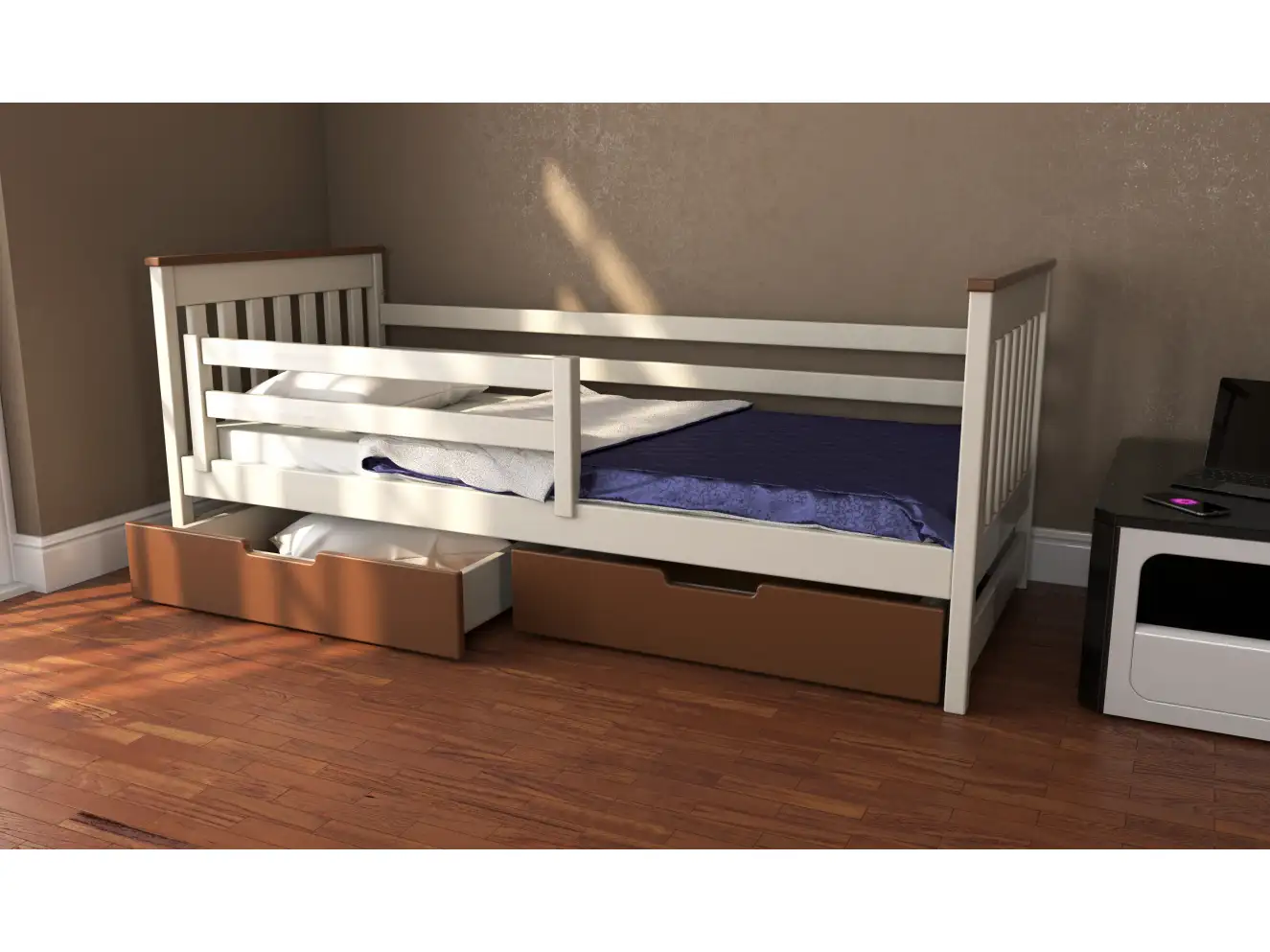 Ліжко дитяче з дерева Адель (бук) Колір RAL