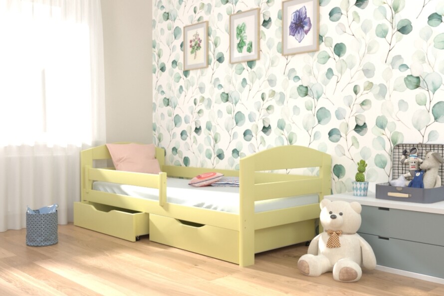 Дитяче ліжко з бортиком Вінні (бук) Колір RAL