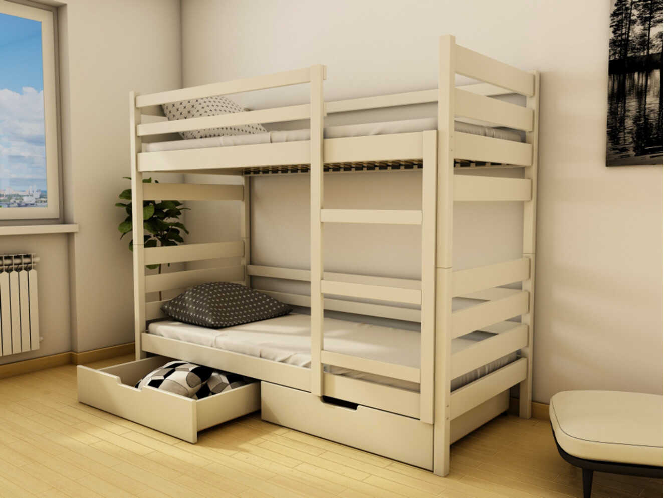 Ліжко Амелі (масив бука) Колір RAL (білий, сірий тощо)