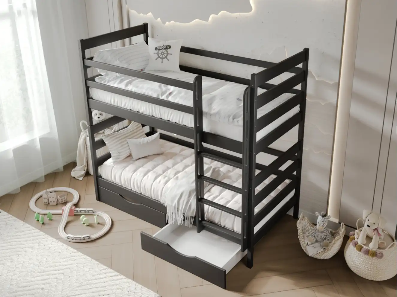 Ліжко двоярусне Амелі (бук) Колір RAL