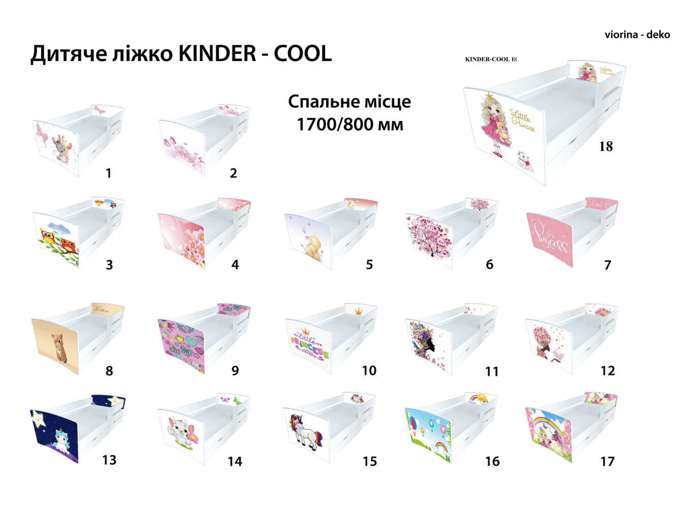 Ліжко Кіндер Кул 18 Принцеса / KINDER-COOL 18 Princess