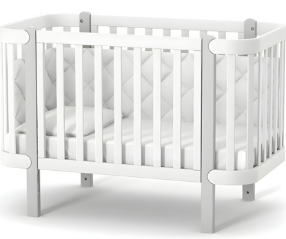 Дитяче ліжечко Верес Монако (Біло-Сірий)