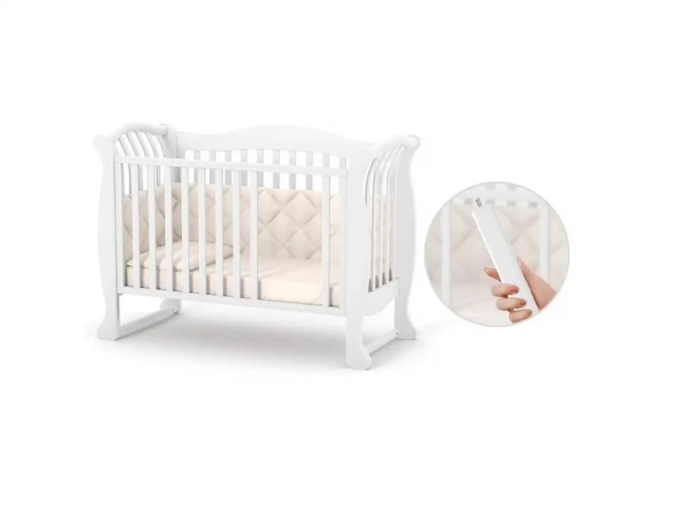 Дитяче ліжечко Верес Лд19 без ящика (Слонова Кость)