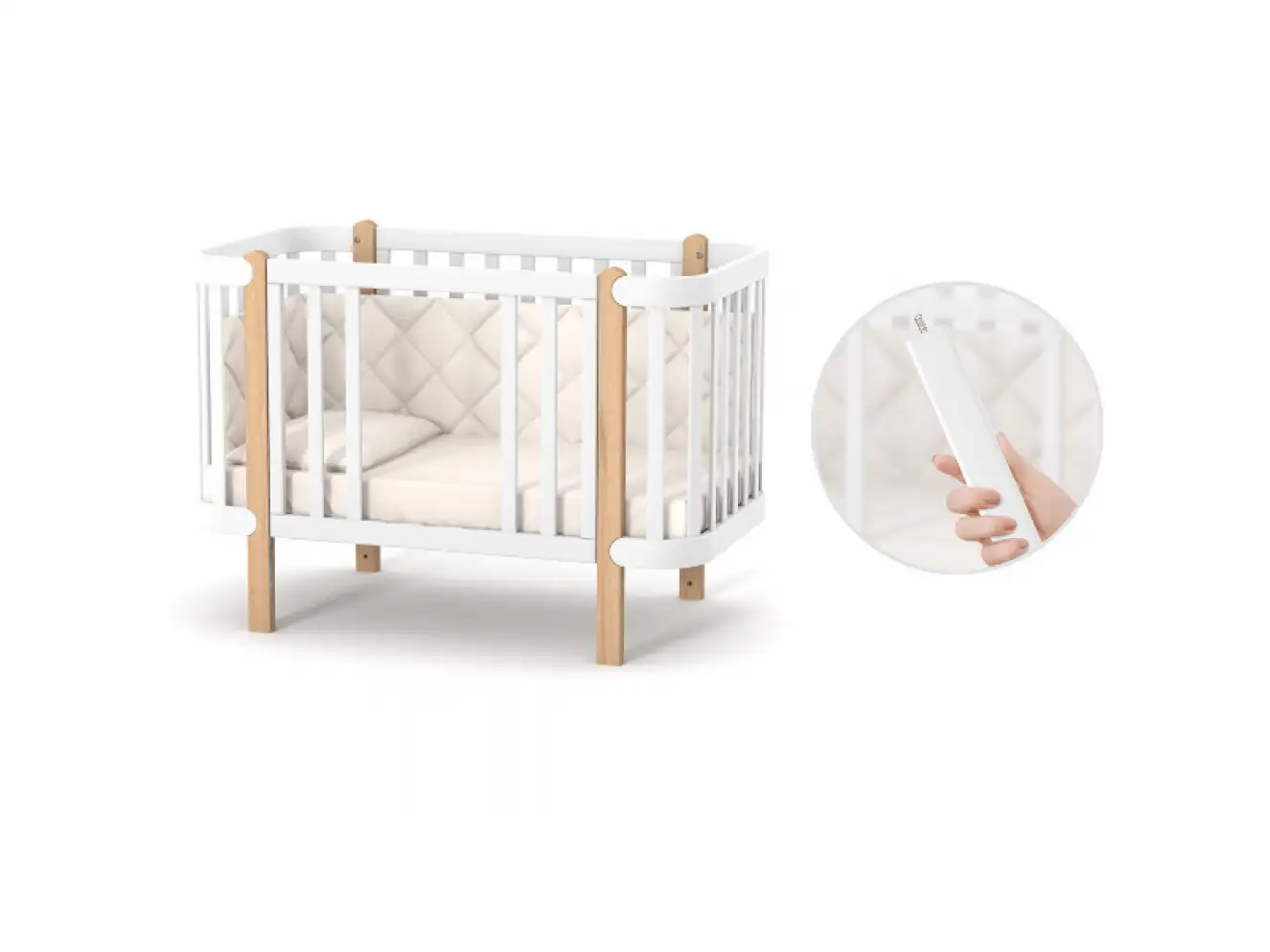 Детская кроватка Верес Монако (Бело-Серый) Детская кроватка Верес Монако (Бело-Серый)