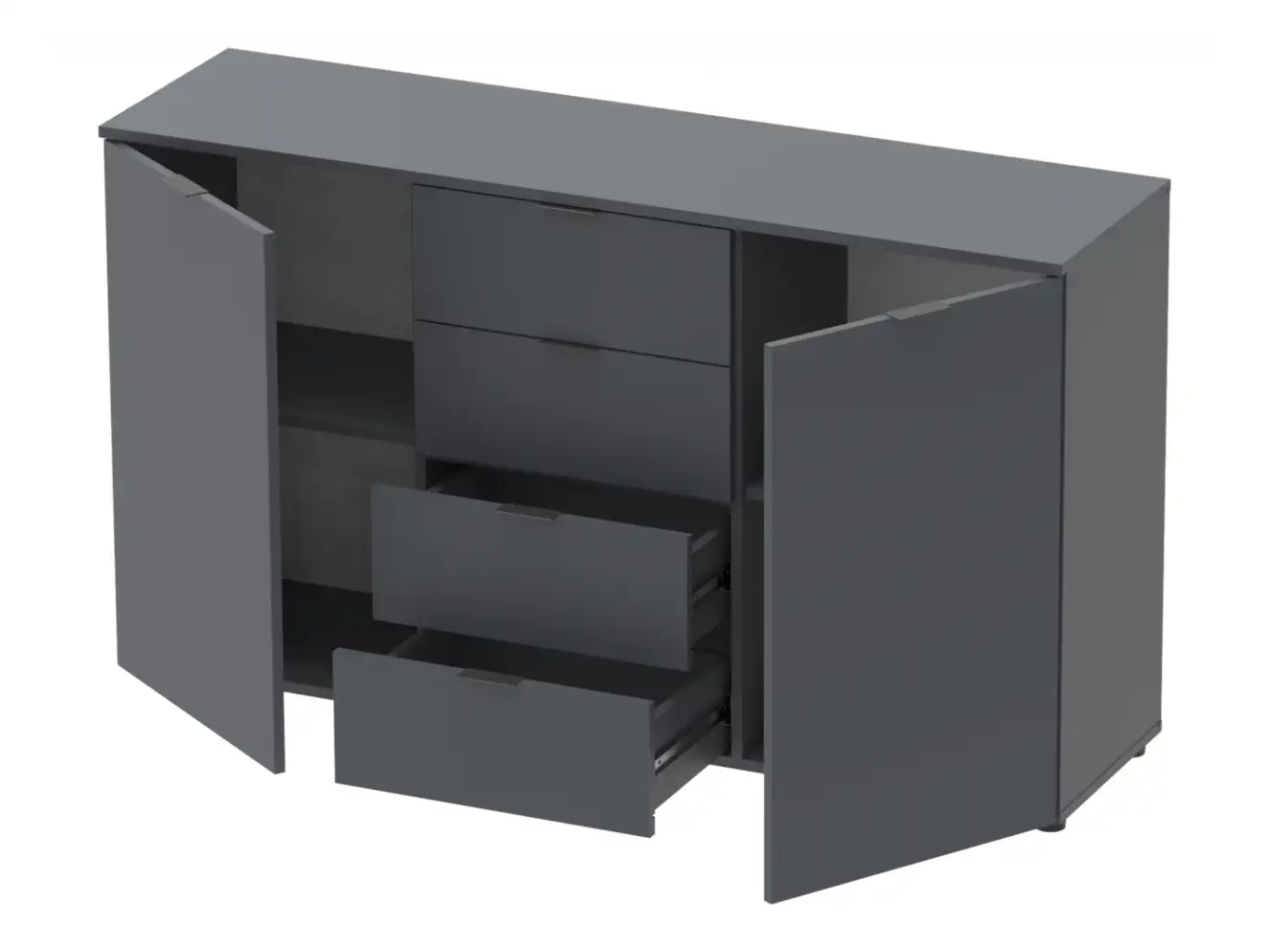 Комод Рон 5 Графіт 2 фасади 4 шухляди Комод Рон 5 Графіт 2 фасади 4 шухляди