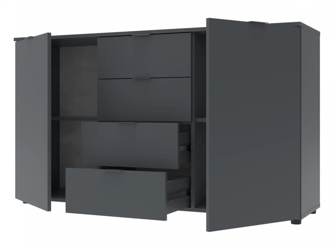 Комод Рон 5 Графіт 2 фасади 4 шухляди Комод Рон 5 Графіт 2 фасади 4 шухляди