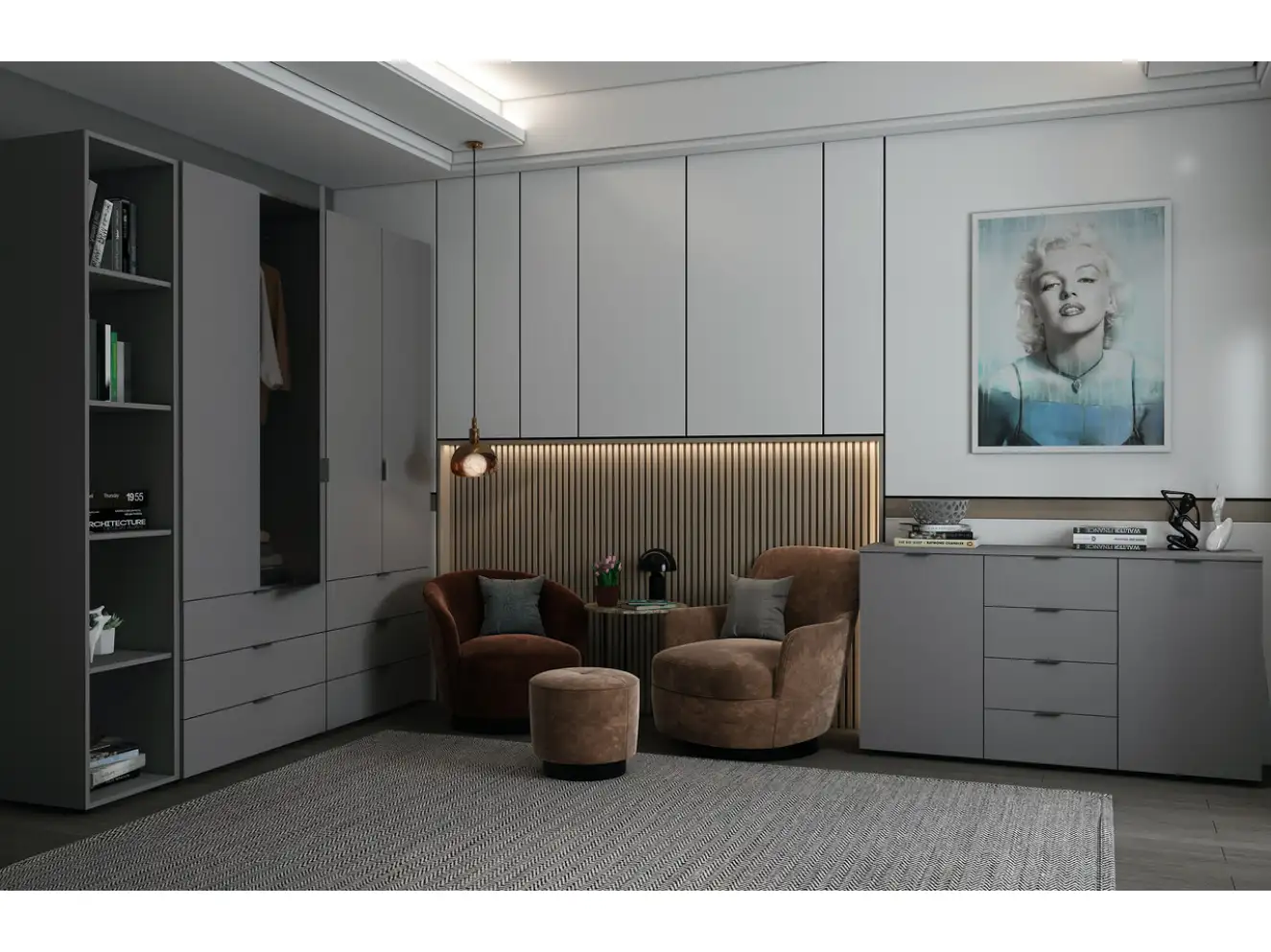 Комод Рон 5 Графіт 2 фасади 4 шухляди Комод Рон 5 Графіт 2 фасади 4 шухляди