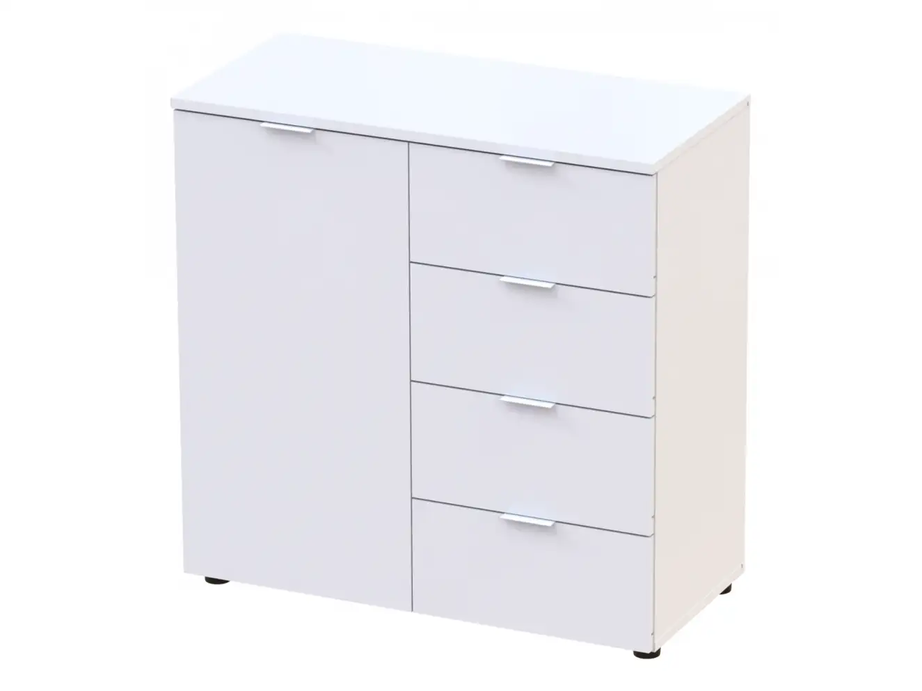 Комод Рон 1 1 фасад 4 шухляди Білий Комод Рон 1 1 фасад 4 шухляди Білий