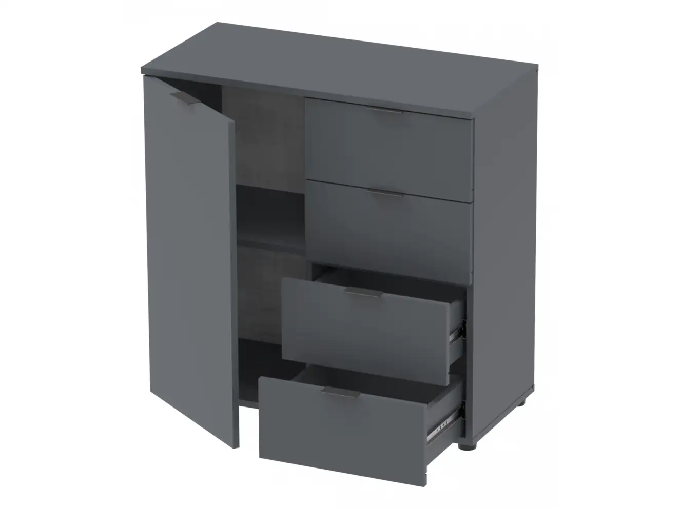 Комод Рон 1 1 фасад 4 шухляди Графіт Комод Рон 1 1 фасад 4 шухляди Графіт