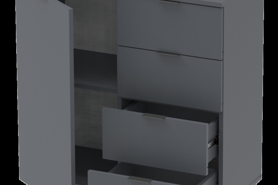Комод Рон 1 1 фасад 4 шухляди Графіт
