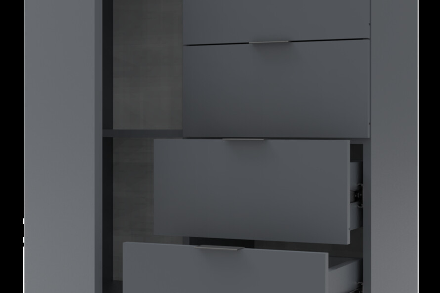 Комод Рон 1 1 фасад 4 шухляди Графіт