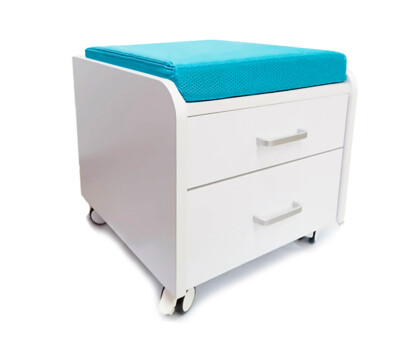 Тумбочка Mealux BD-C3 KBL із подушкою, колір блакитний