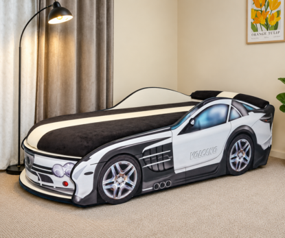 Детская кровать машина Люкс Мерседес белая / LUXE Mercedes