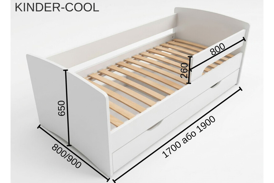 Детская кровать с ящиком и бортиком Киндер Кул 09 Абстракция / KINDER-COOL