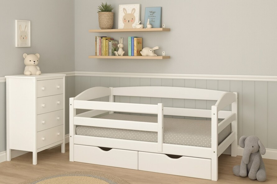 Кровать детская Солнышко цвет белый