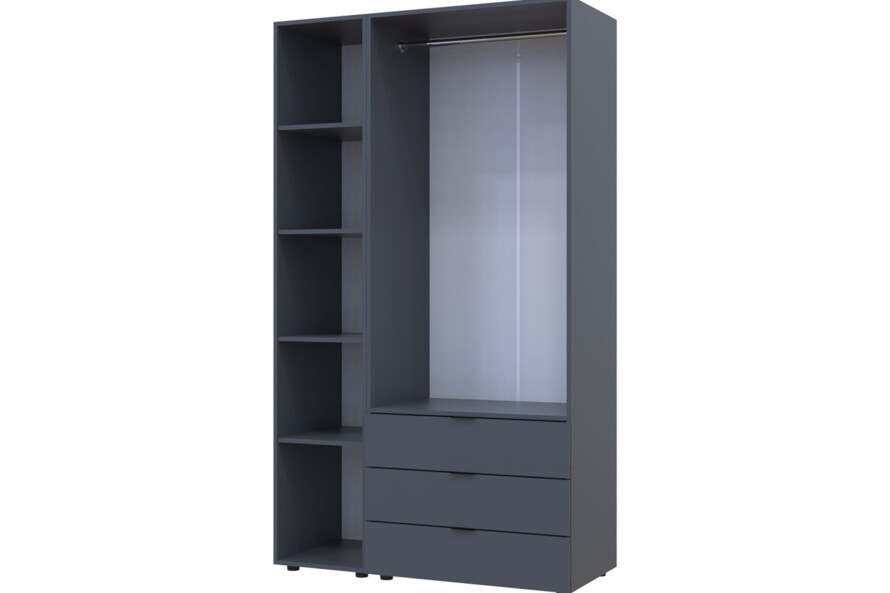 Шафа для одягу Гелар Графіт 2ДСП/Дзеркало