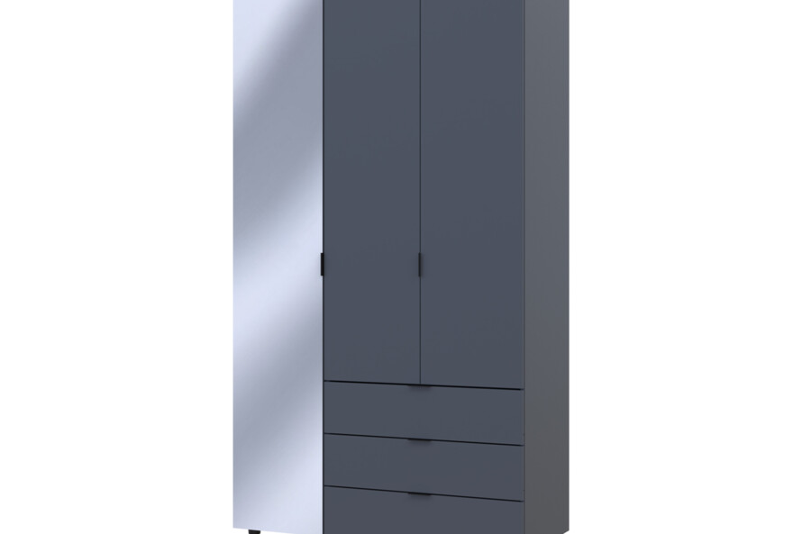 Шафа для одягу Гелар Графіт 2ДСП/Дзеркало