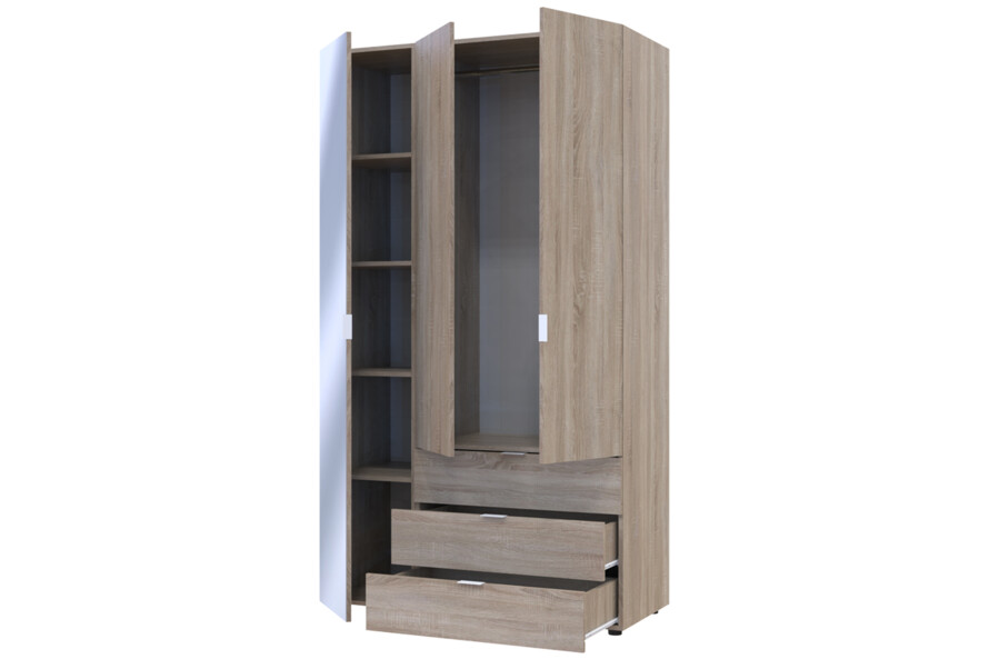 Шафа для одягу Гелар Дуб сонома 2ДСП/Дзеркало