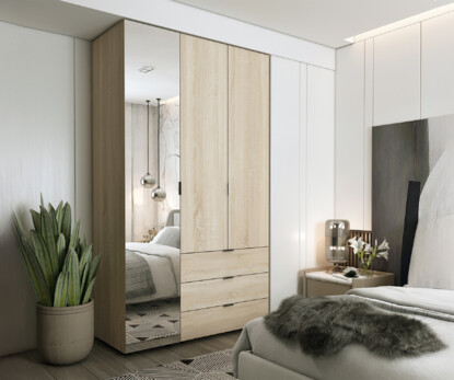 Шафа для одягу Гелар Дуб сонома 2ДСП/Дзеркало