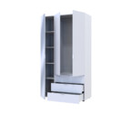Шафа для одягу Гелар Білий 2ДСП/Дзеркало