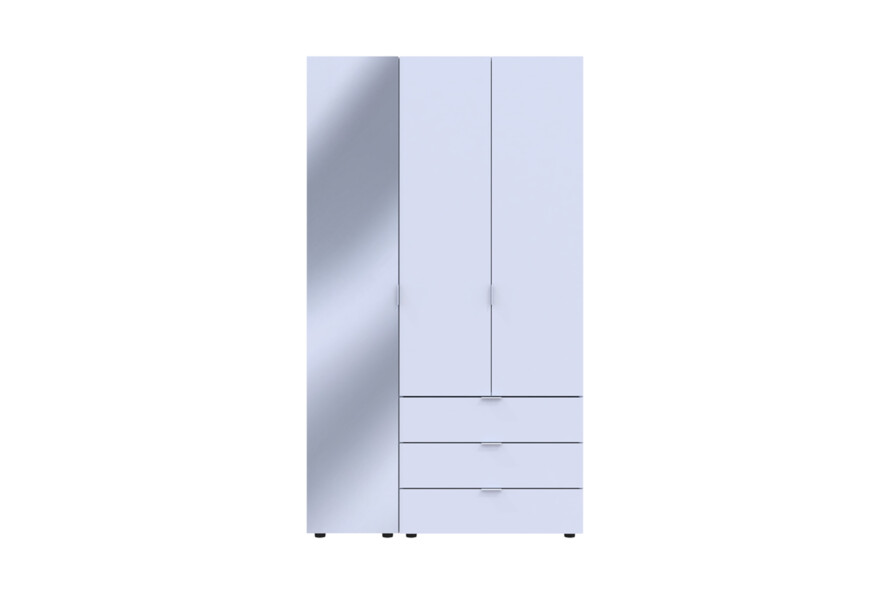 Шафа для одягу Гелар Білий 2ДСП/Дзеркало