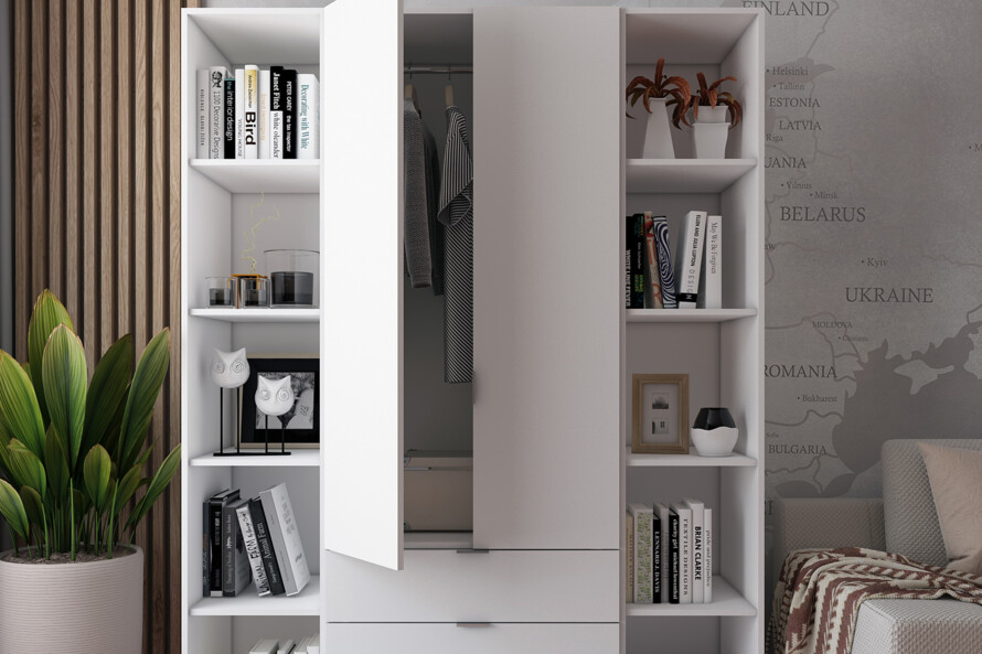 Комплект Гелар с 2 Этажерками Белый 2 ДСП