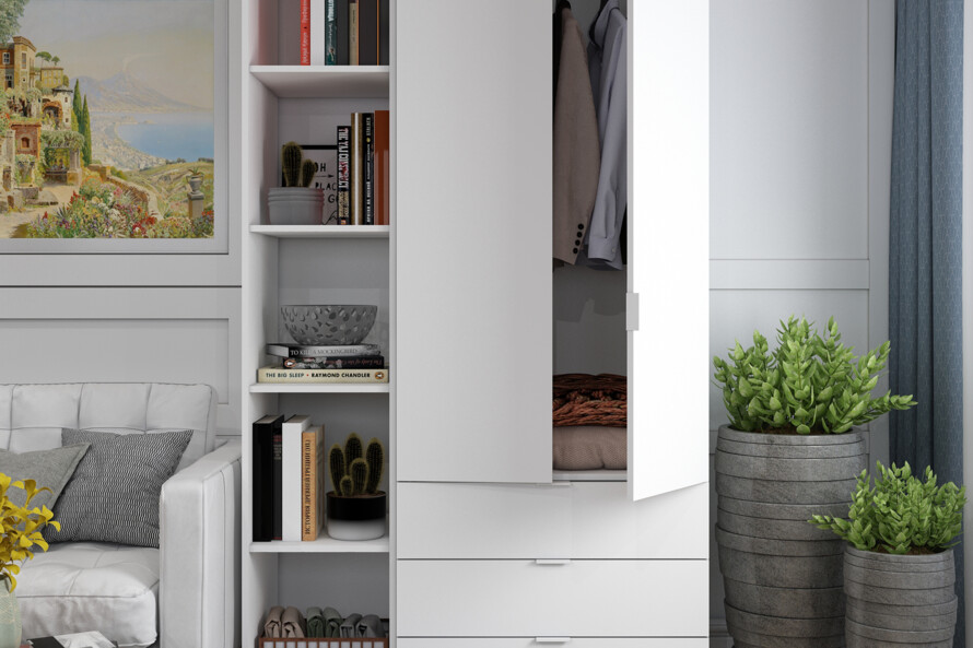 Комплект Гелар з Етажеркою Білий 2 ДСП