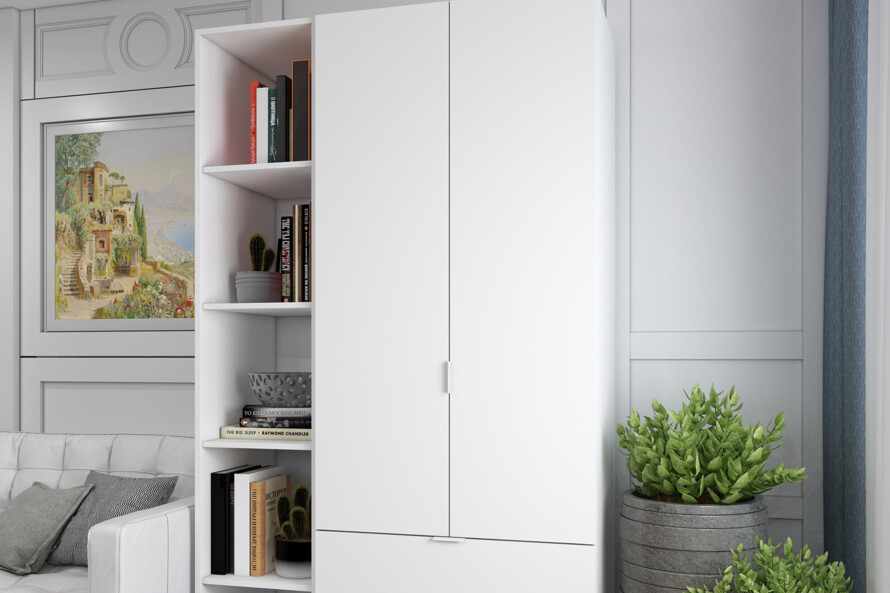 Комплект Гелар з Етажеркою Білий 2 ДСП