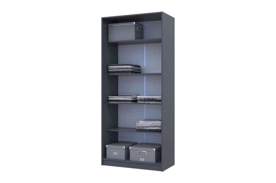 Шафа для одягу Промо / Promo з полицями Графіт 2 ДСП