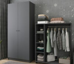 Шафа для одягу Промо / Promo з полицями Графіт 2 ДСП