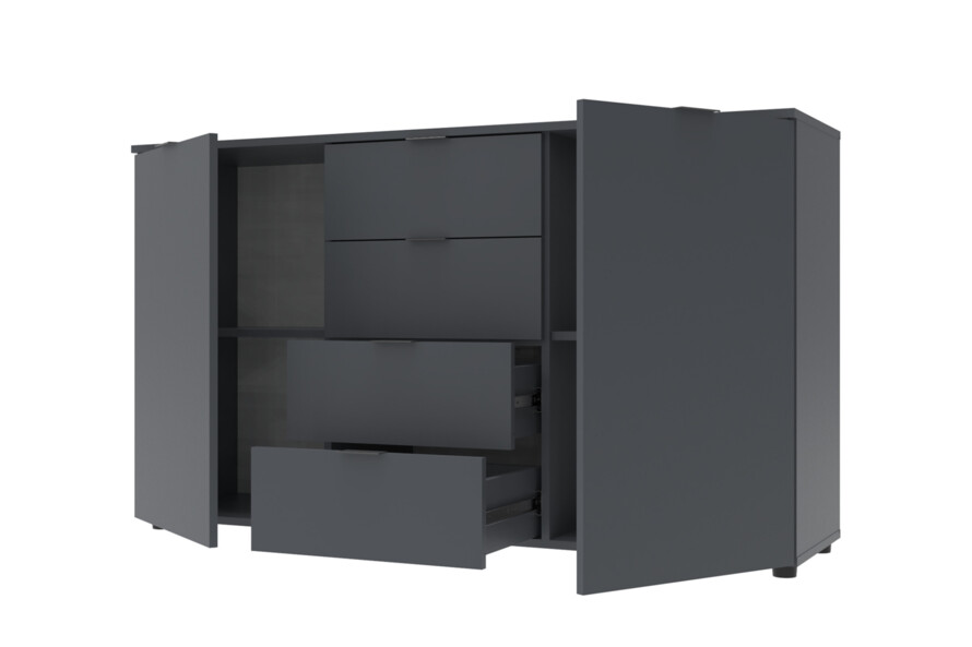 Комод Рон 5 Графіт 2 фасади 4 шухляди