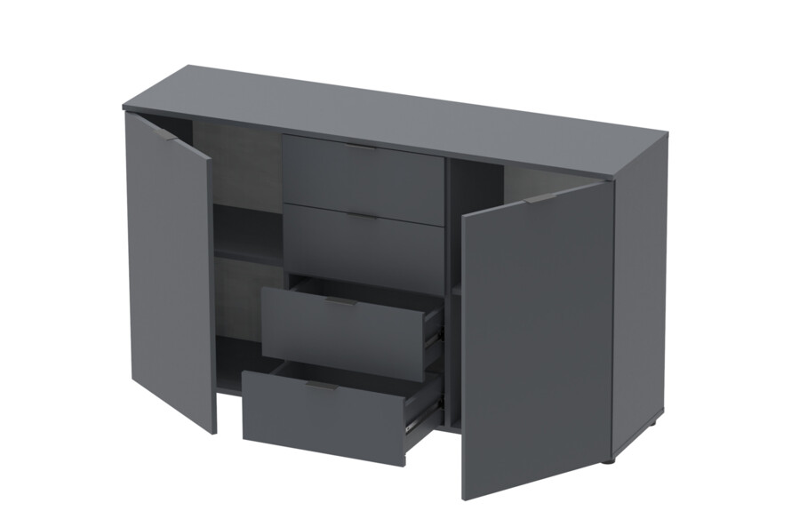Комод Рон 5 Графіт 2 фасади 4 шухляди