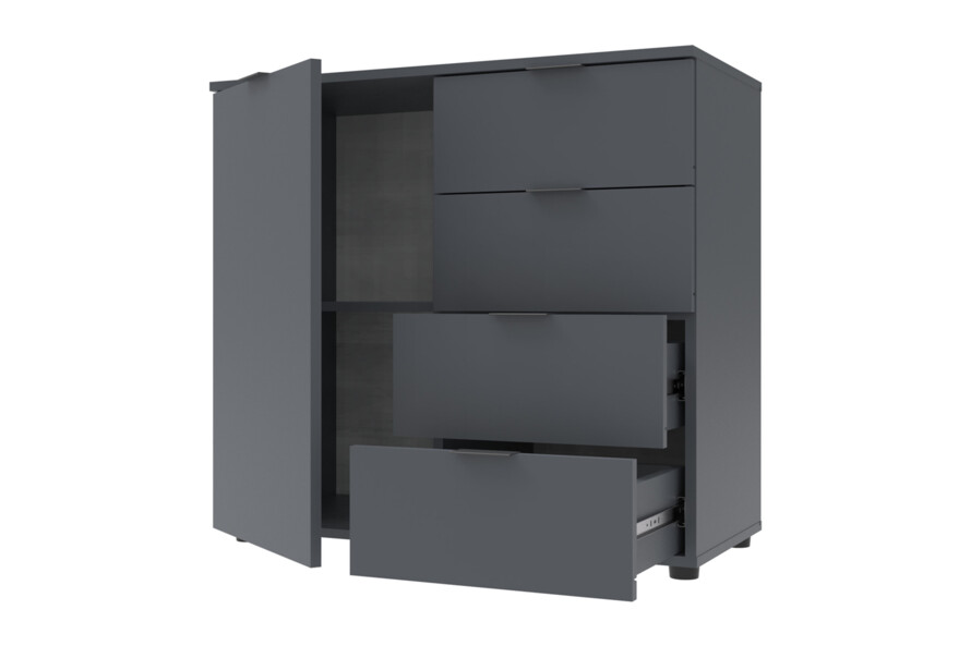 Комод Рон 1 1 фасад 4 ящика Графит