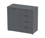 Комод Рон 1 1 фасад 4 ящика Графит