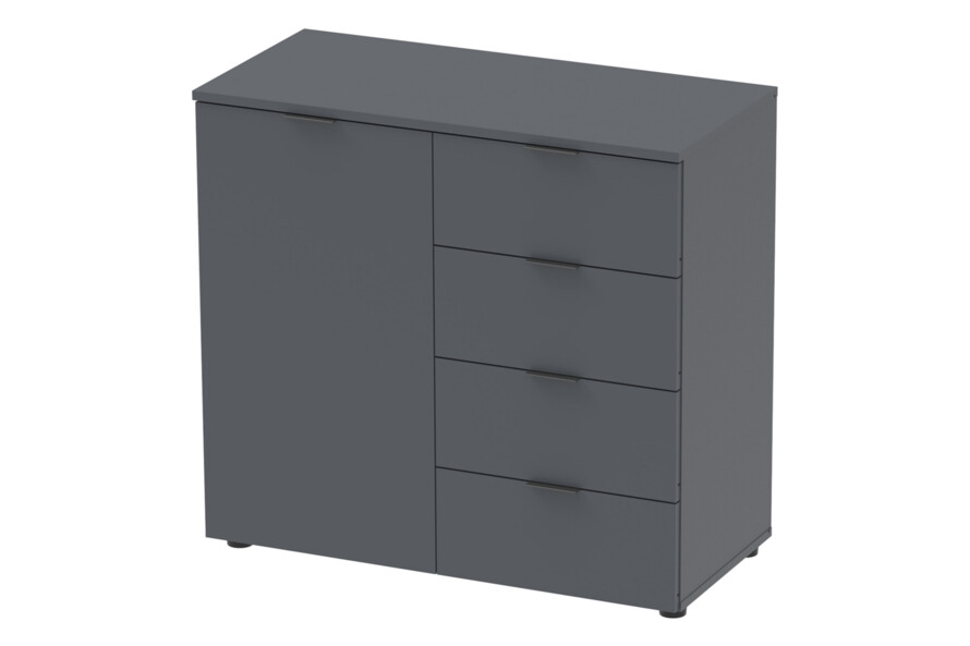 Комод Рон 1 1 фасад 4 ящика Графит