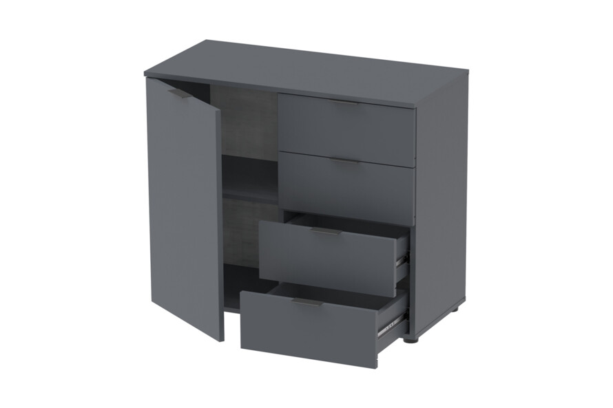 Комод Рон 1 1 фасад 4 ящика Графит
