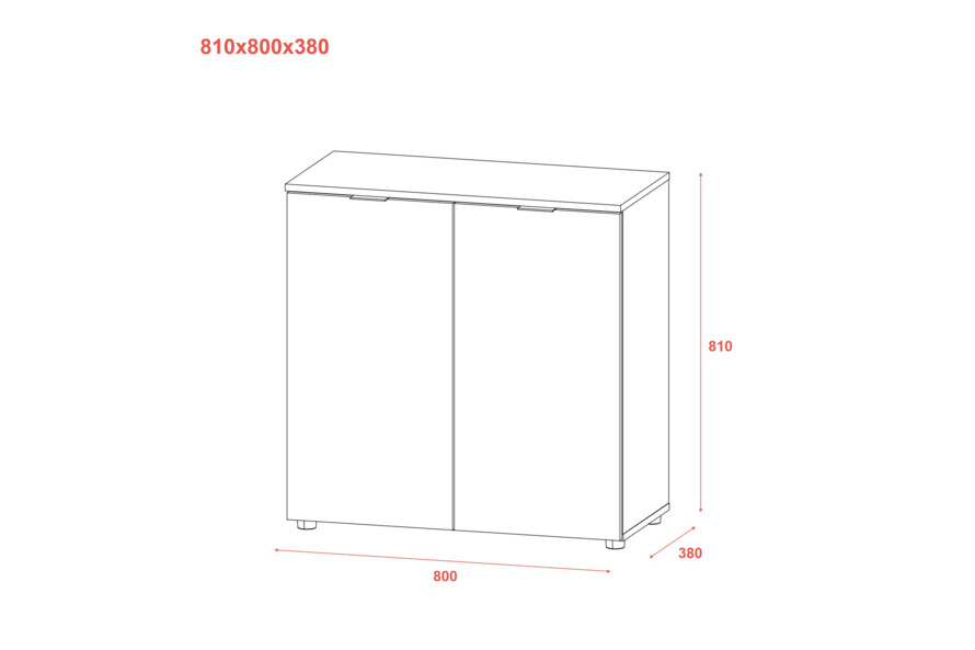 Комод Рон 3 2 фасади Графіт
