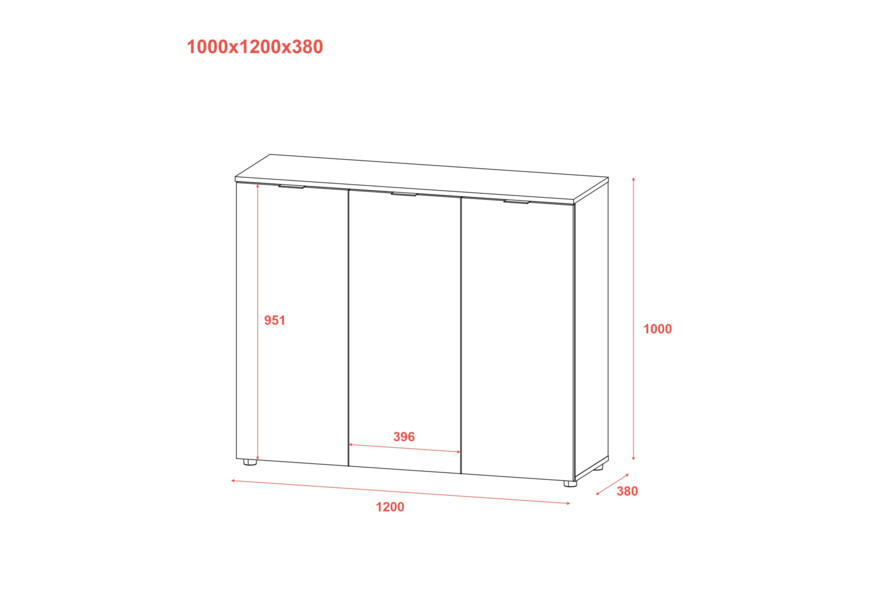 Комод Рон 6 3 фасади Білий 