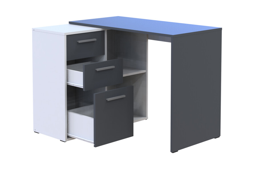 Письмовий стіл T8 Біле дерево/Графіт