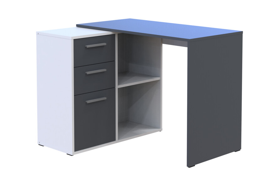 Письмовий стіл T8 Біле дерево/Графіт