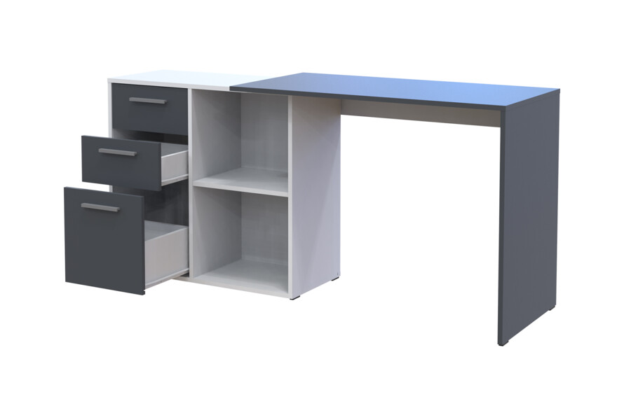 Письмовий стіл T8 Біле дерево/Графіт