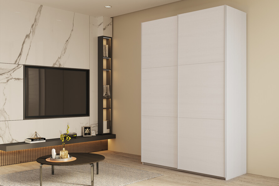 Шафа купе G-Caiser Білий 2 ДСП / 3 частини