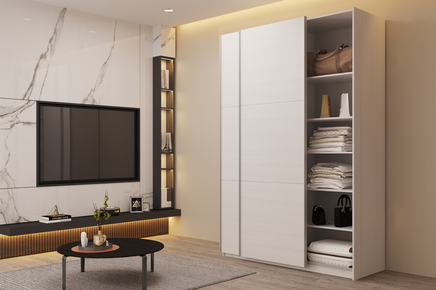 Шафа купе G-Caiser Білий 2 ДСП / 3 частини