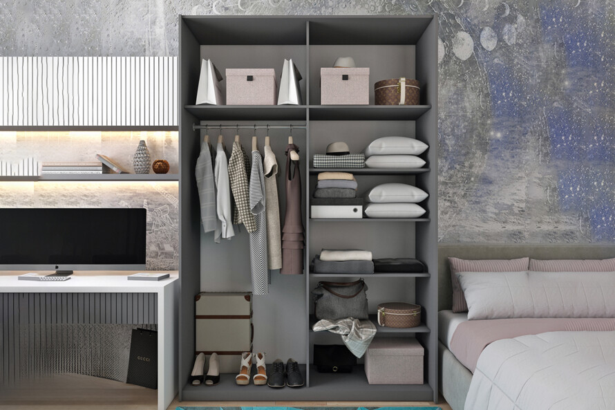 Шкаф купе G-Caiser Графит 2 ДСП