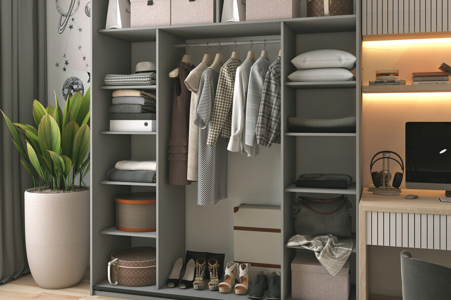 Шафа купе G-Caiser Графіт 2 ДСП / 3 частини