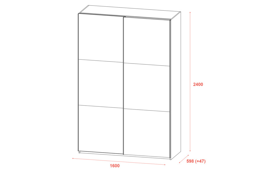 Шкаф купе G-Caiser Графит Дуб Евок 2 ДСП