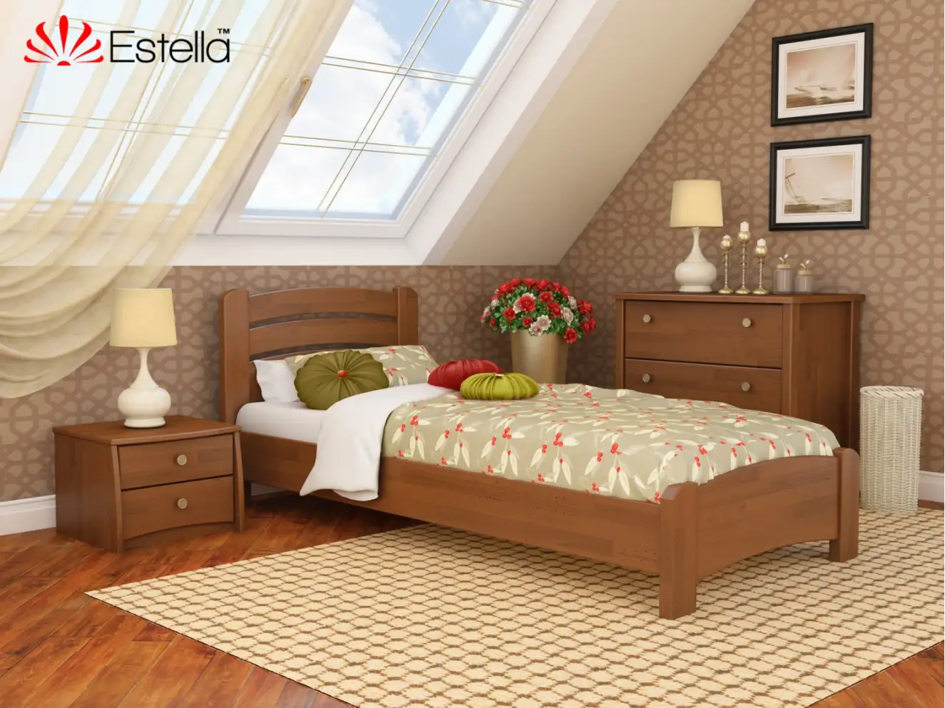 Ліжко підліткове Венеція Люкс (бук) Колір Вільха Темна