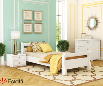 Кровать с дерева Диана (бук) Цвет Белый