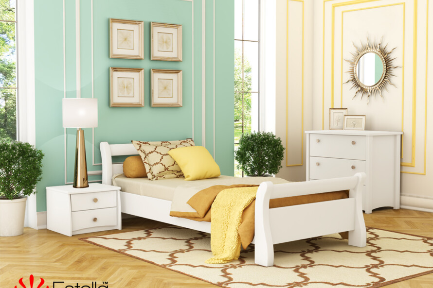 Ліжко з дерева Діана (бук) Колір Білий